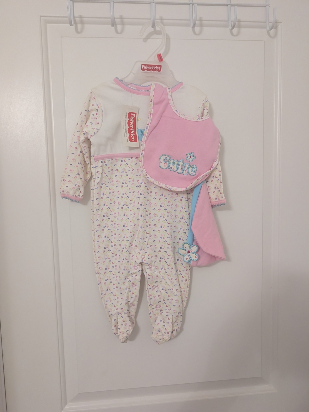 Vintage Y2K Fisher Price Baby Girl Cutie Floral Sleeper 3pc Set 3-6M NWT